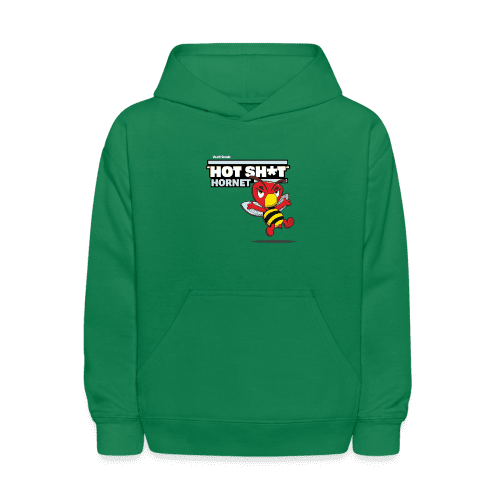 "Hot Sh*t" Hornet Character Comfort Kids Hoodie - kelly green