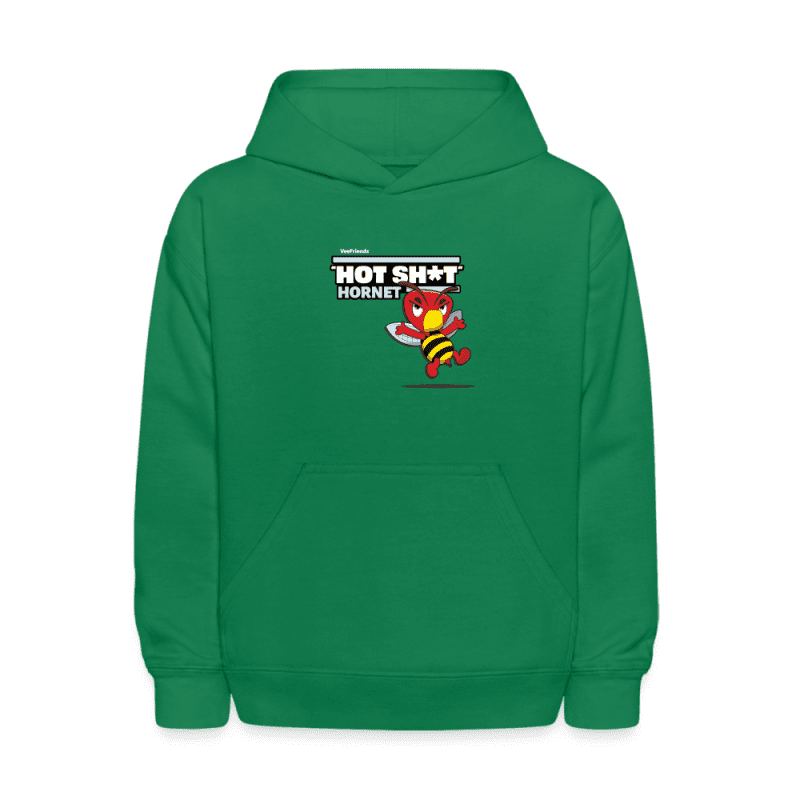 "Hot Sh*t" Hornet Character Comfort Kids Hoodie - kelly green