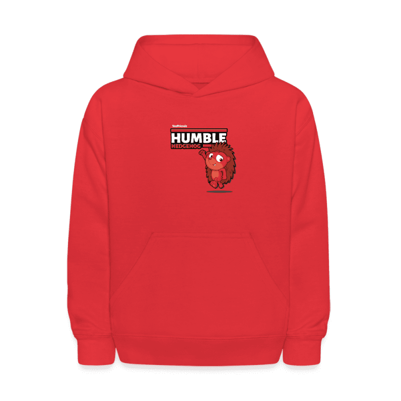 Humble Hedgehog Character Comfort Kids Hoodie - red