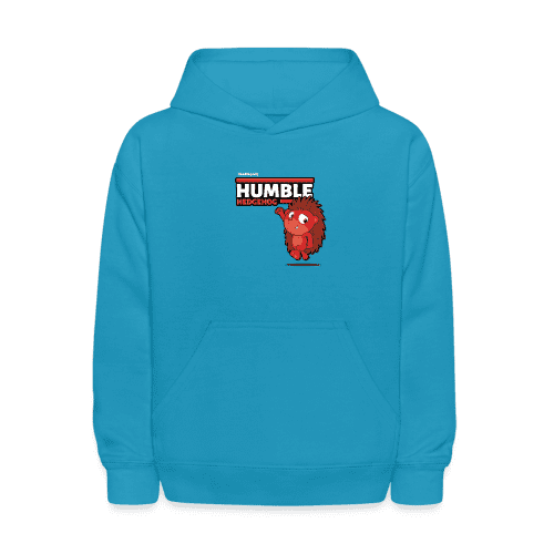 Humble Hedgehog Character Comfort Kids Hoodie - turquoise