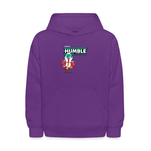 Humble Hummingbird Character Comfort Kids Hoodie - purple