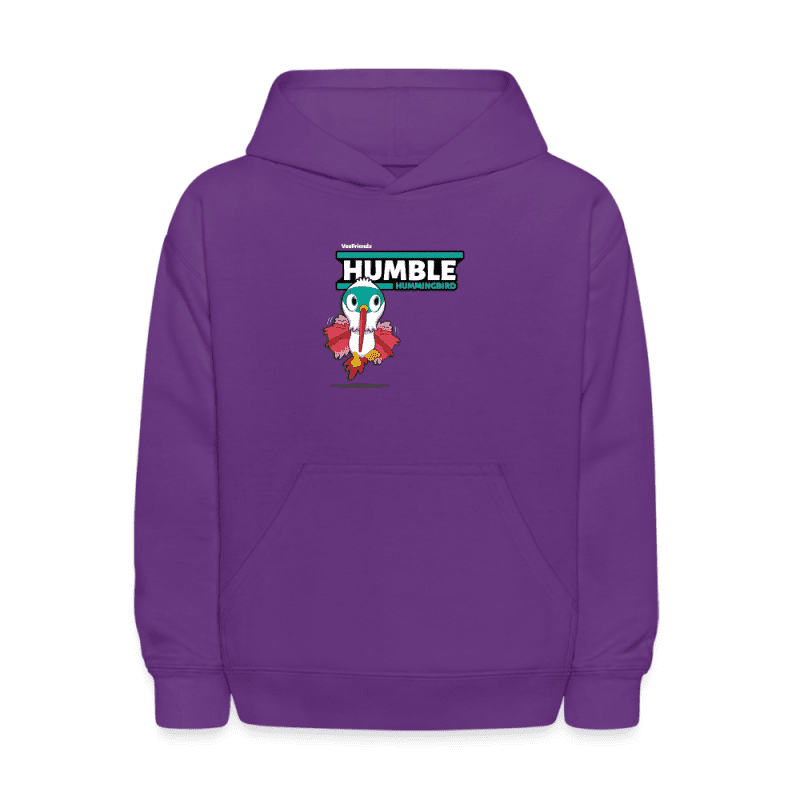 Humble Hummingbird Character Comfort Kids Hoodie - purple