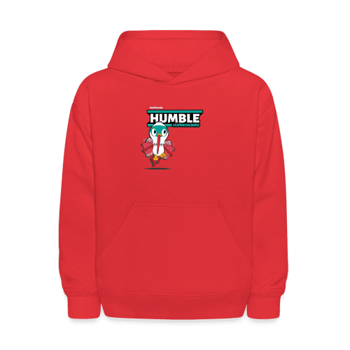 Humble Hummingbird Character Comfort Kids Hoodie - red