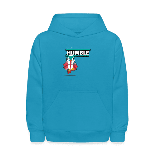 Humble Hummingbird Character Comfort Kids Hoodie - turquoise