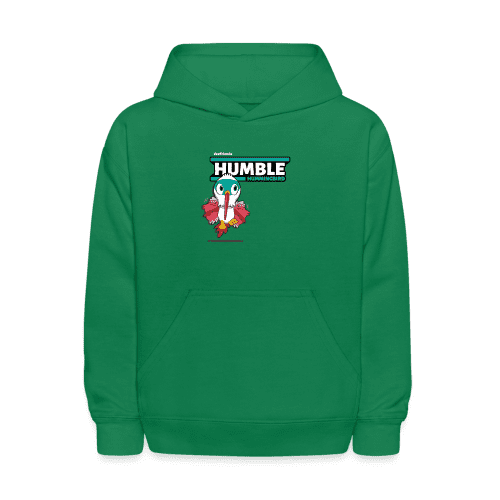 Humble Hummingbird Character Comfort Kids Hoodie - kelly green