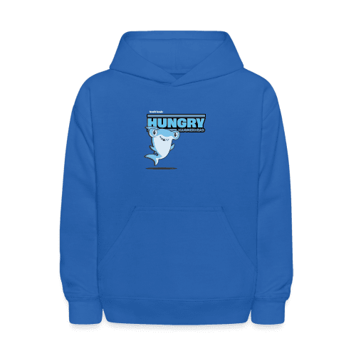 Hungry Hammerhead Character Comfort Kids Hoodie - royal blue