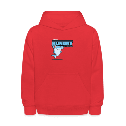 Hungry Hammerhead Character Comfort Kids Hoodie - red