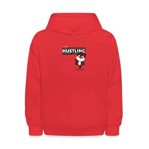 Hustling Hamster Character Comfort Kids Hoodie - red