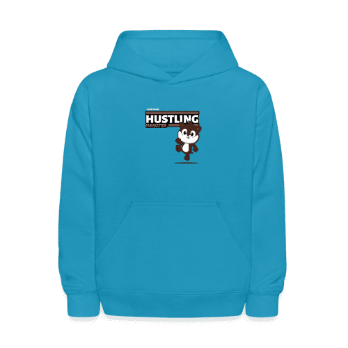 Hustling Hamster Character Comfort Kids Hoodie - turquoise