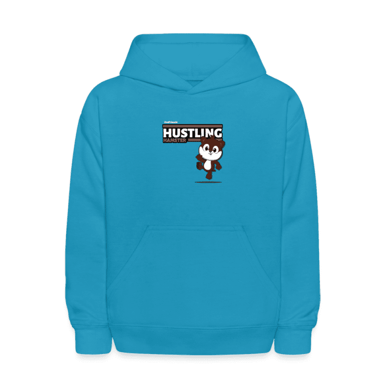 Hustling Hamster Character Comfort Kids Hoodie - turquoise