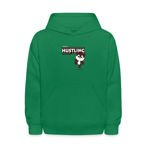 Hustling Hamster Character Comfort Kids Hoodie - kelly green