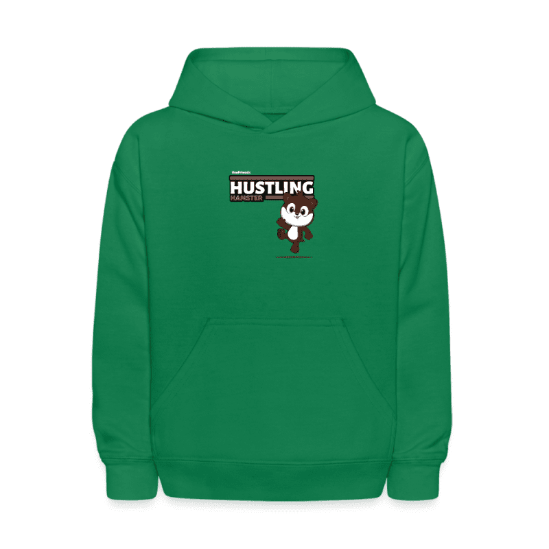 Hustling Hamster Character Comfort Kids Hoodie - kelly green