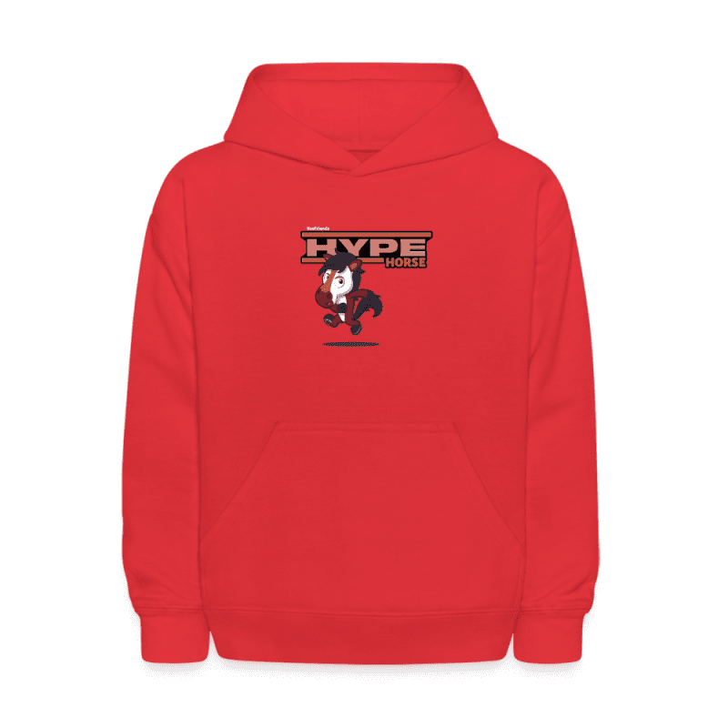 Hype Horse Character Comfort Kids Hoodie - red