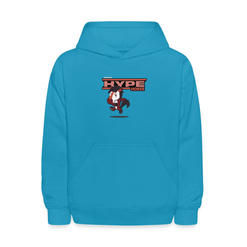 Hype Horse Character Comfort Kids Hoodie - turquoise