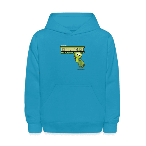 Independent Inch Worm Character Comfort Kids Hoodie - turquoise