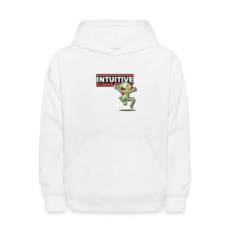 Intuitive Iguana Character Comfort Kids Hoodie - white