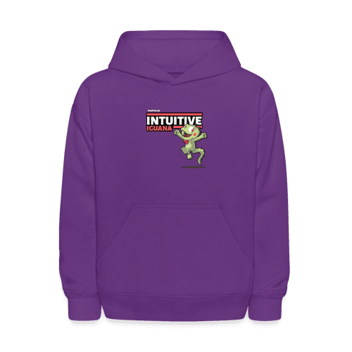 Intuitive Iguana Character Comfort Kids Hoodie - purple