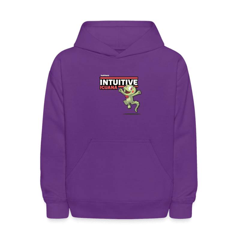 Intuitive Iguana Character Comfort Kids Hoodie - purple