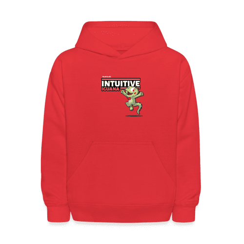 Intuitive Iguana Character Comfort Kids Hoodie - red