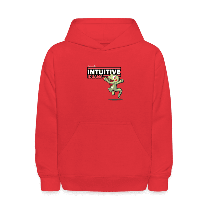 Intuitive Iguana Character Comfort Kids Hoodie - red