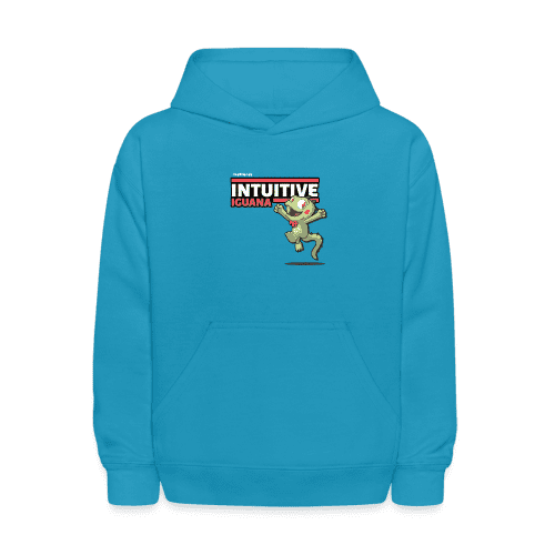 Intuitive Iguana Character Comfort Kids Hoodie - turquoise