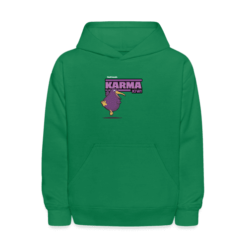 Karma Kiwi Character Comfort Kids Hoodie - kelly green