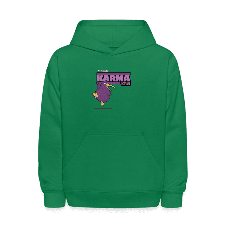 Karma Kiwi Character Comfort Kids Hoodie - kelly green