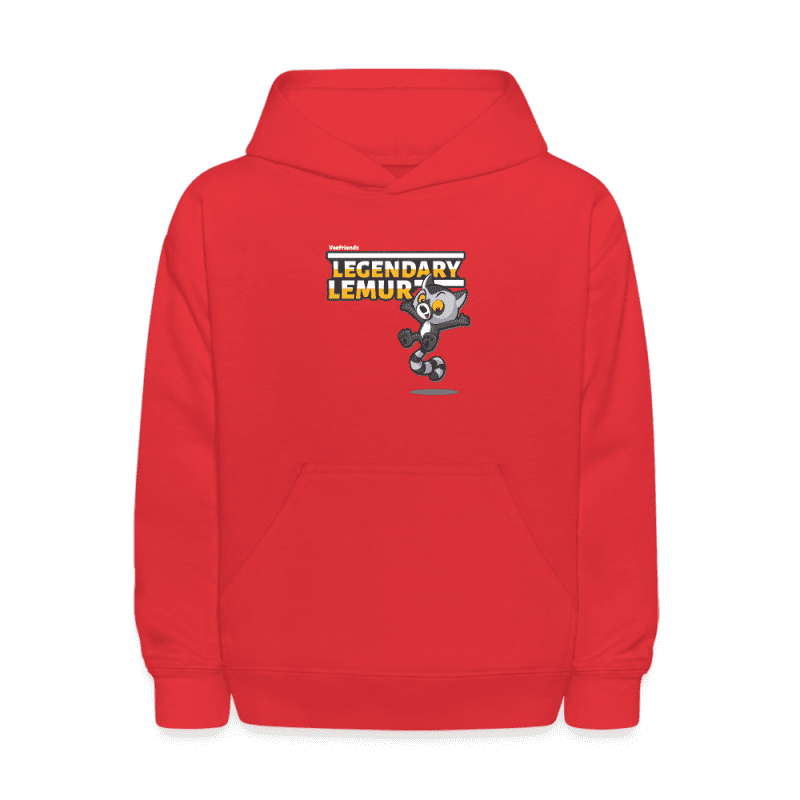 Legendary Lemur Character Comfort Kids Hoodie - red