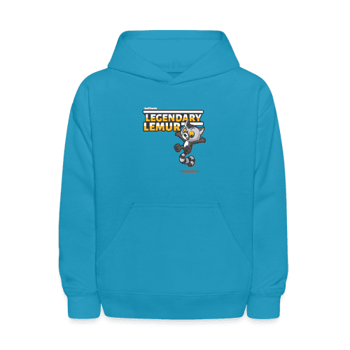 Legendary Lemur Character Comfort Kids Hoodie - turquoise