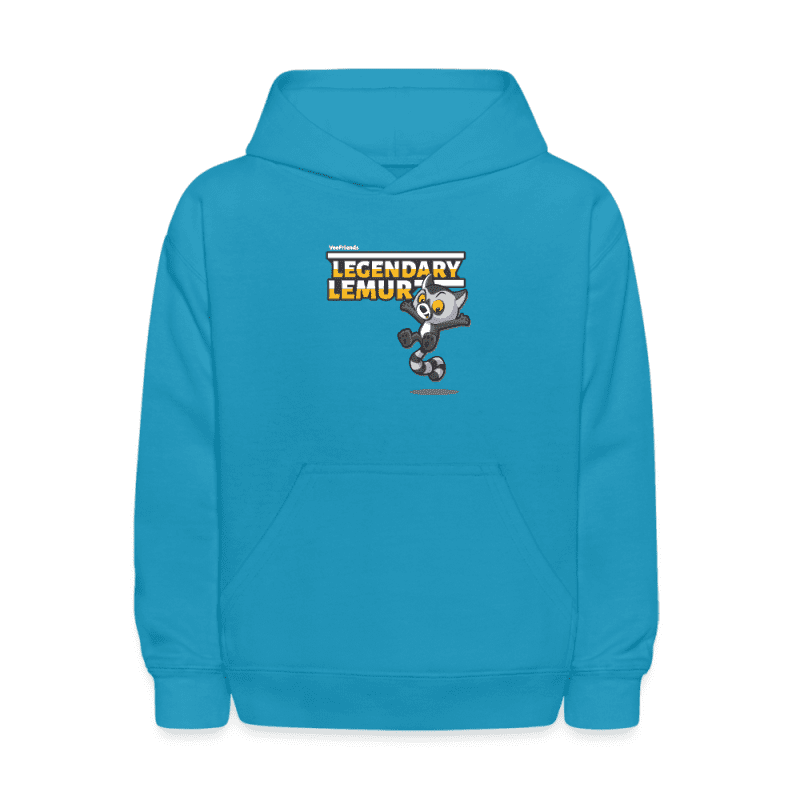 Legendary Lemur Character Comfort Kids Hoodie - turquoise