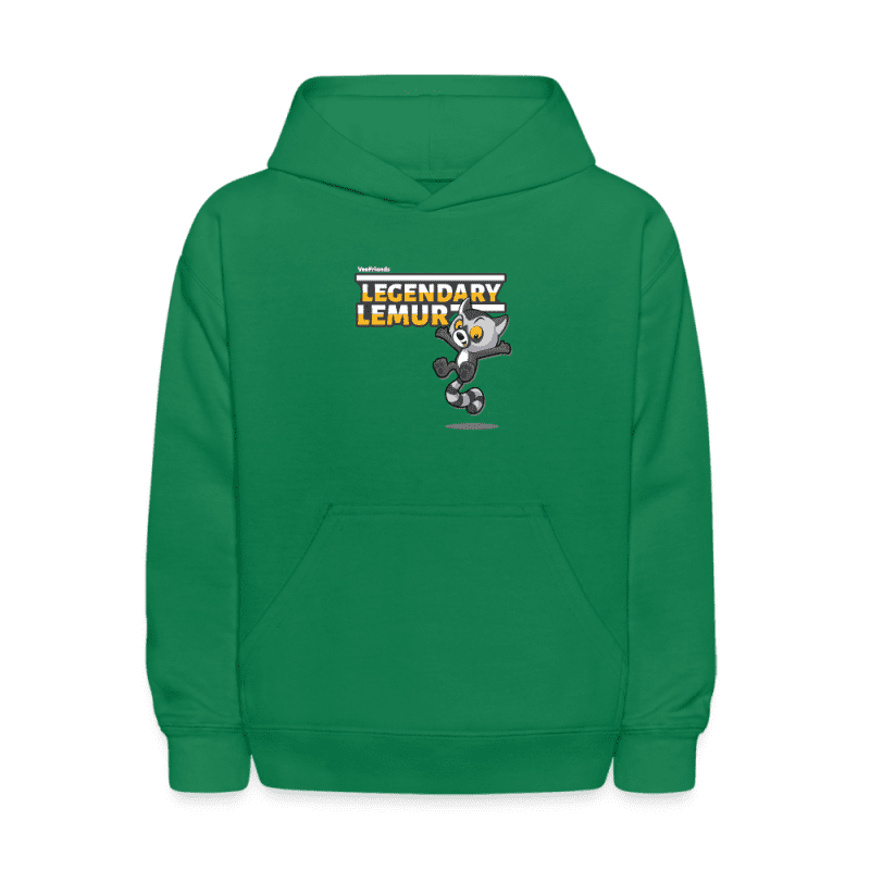 Legendary Lemur Character Comfort Kids Hoodie - kelly green