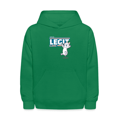 Legit Llama Character Comfort Kids Hoodie - kelly green