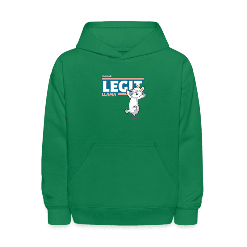 Legit Llama Character Comfort Kids Hoodie - kelly green