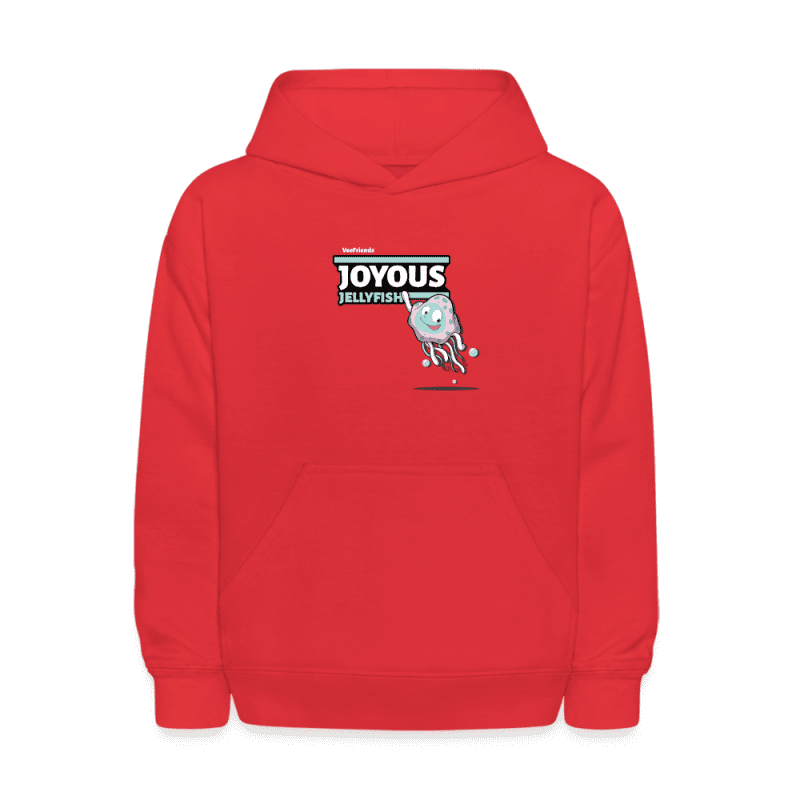 Joyous Jellyfish Character Comfort Kids Hoodie - red