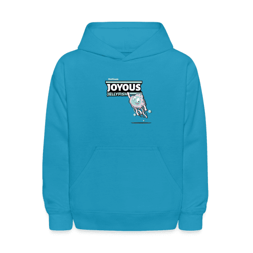 Joyous Jellyfish Character Comfort Kids Hoodie - turquoise