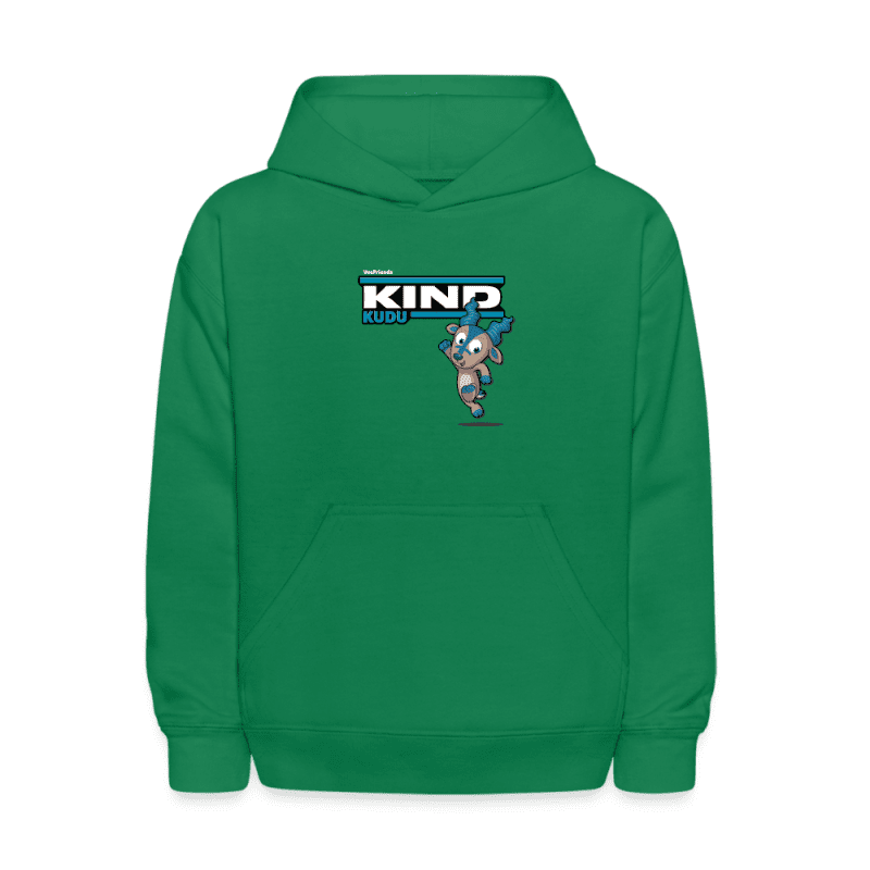 Kind Kudu Character Comfort Kids Hoodie - kelly green