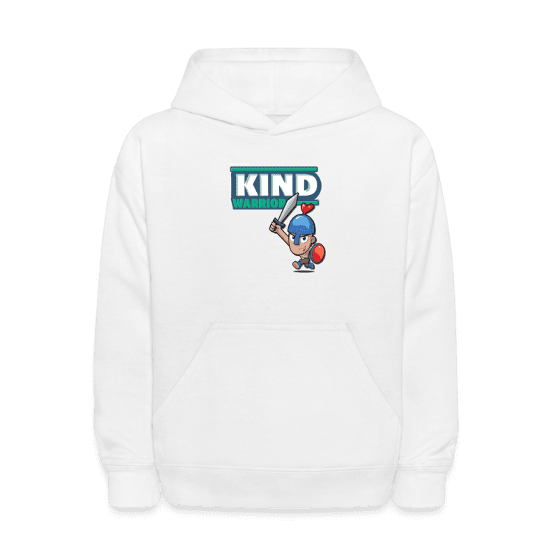 Kind-Warrior Character Comfort Kids Hoodie - white