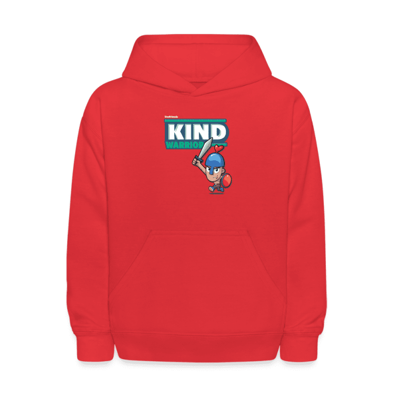 Kind-Warrior Character Comfort Kids Hoodie - red