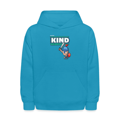 Kind-Warrior Character Comfort Kids Hoodie - turquoise