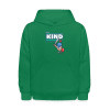 Kind-Warrior Character Comfort Kids Hoodie - kelly green