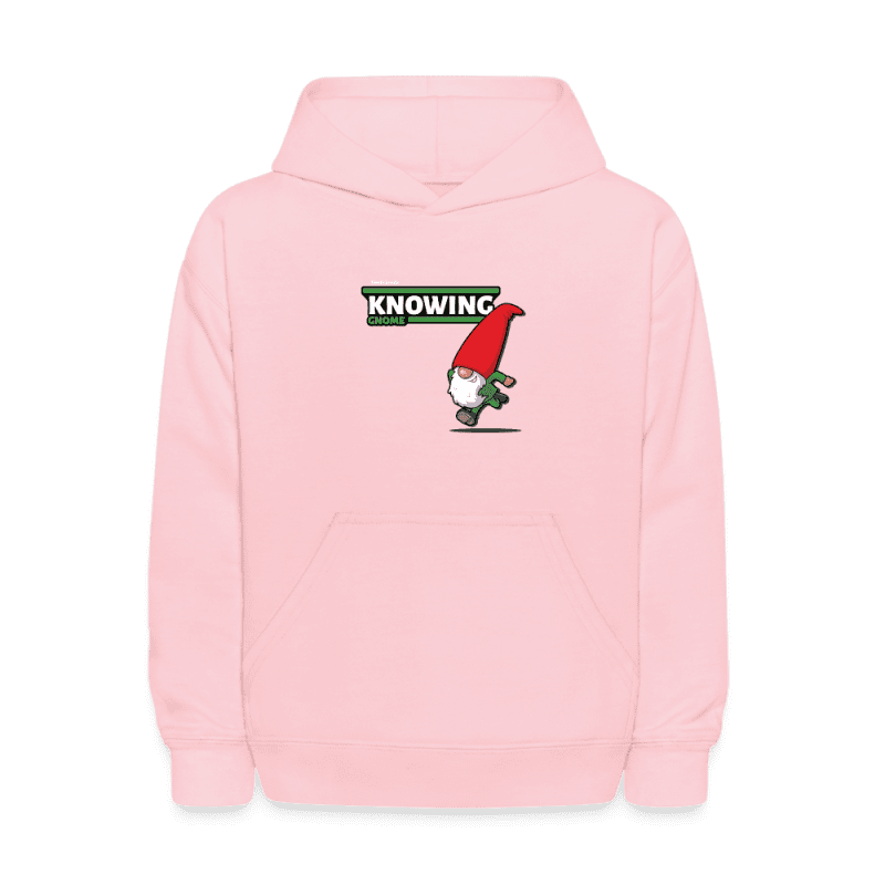 Knowing Gnome Character Comfort Kids Hoodie - pink