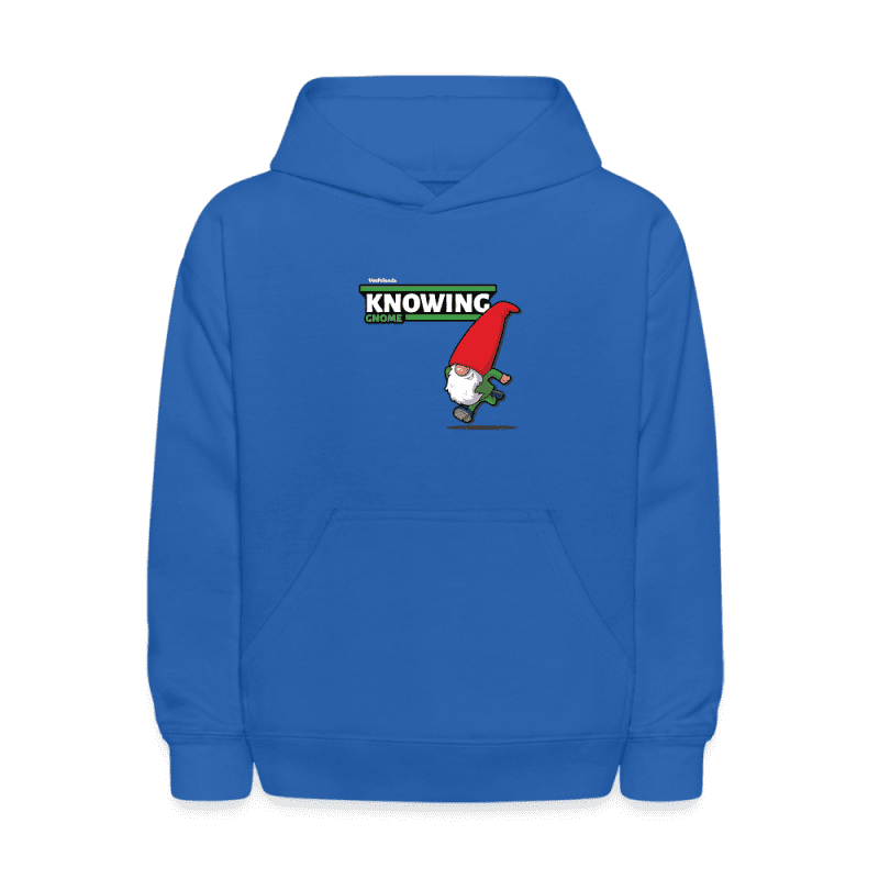 Knowing Gnome Character Comfort Kids Hoodie - royal blue