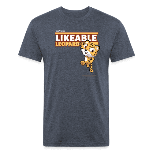 Likeable Leopard Character Comfort Adult Tee - heather navy