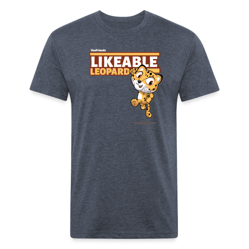 Likeable Leopard Character Comfort Adult Tee - heather navy