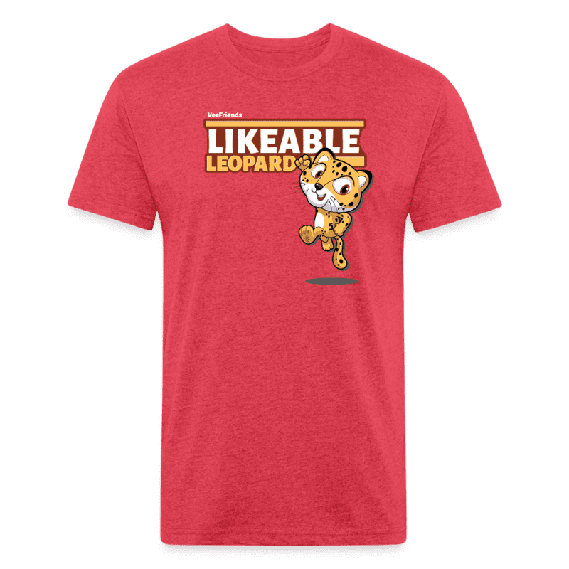 Likeable Leopard Character Comfort Adult Tee - heather red