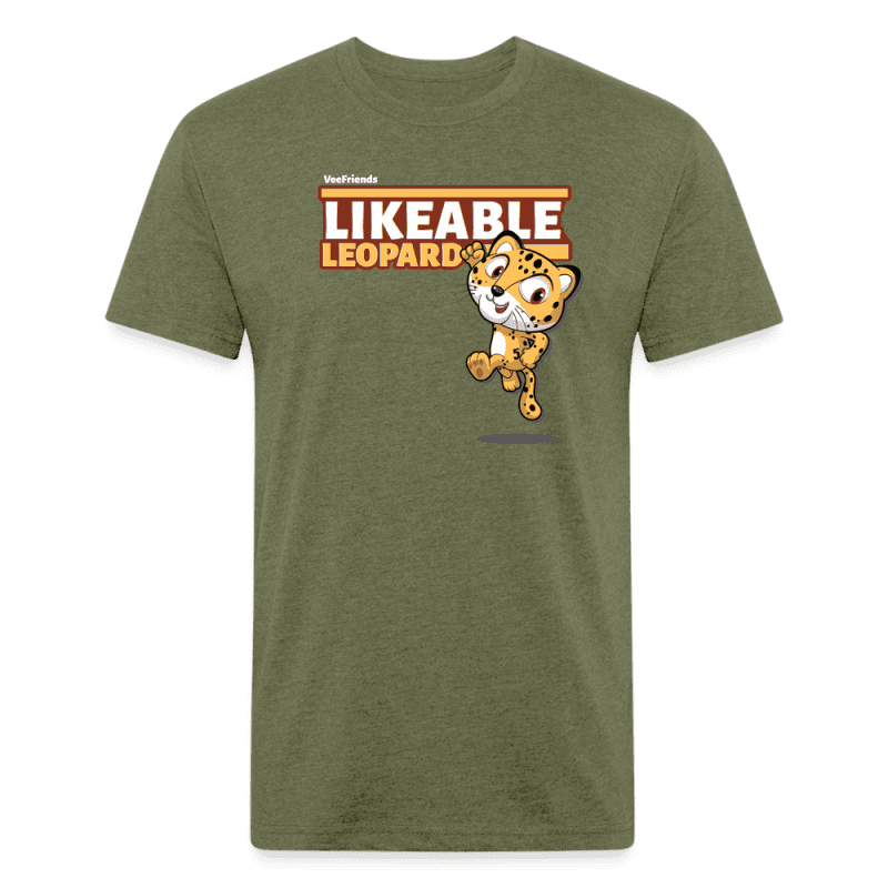 Likeable Leopard Character Comfort Adult Tee - heather military green