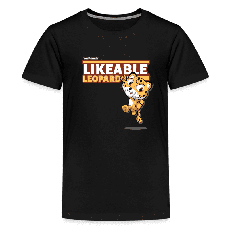 Likeable Leopard Character Comfort Kids Tee - black