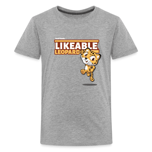 Likeable Leopard Character Comfort Kids Tee - heather gray