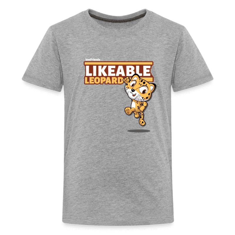 Likeable Leopard Character Comfort Kids Tee - heather gray