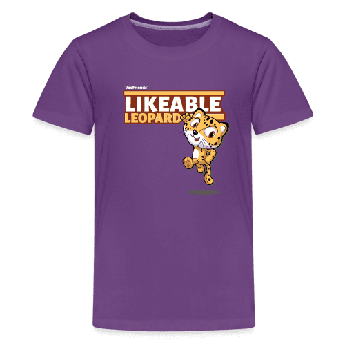 Likeable Leopard Character Comfort Kids Tee - purple